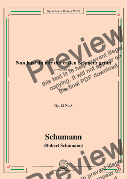 page one of Schumann-Nun hast du mir der ersten Schmerz getan,Op.42 No.8,in c minor