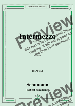 page one of Schumann-Intermezzo,Op.74 No.2,in E Major