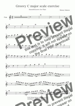 page one of Groovy C major scale exercise for Intermediate Flute