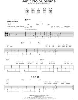 page one of Ain't No Sunshine (Guitar Rhythm Tab)