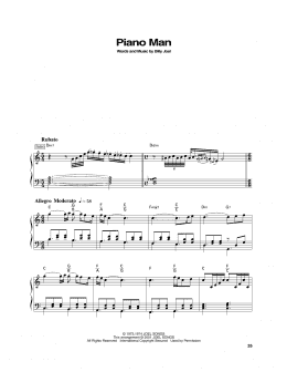 page one of Piano Man (Piano Solo)