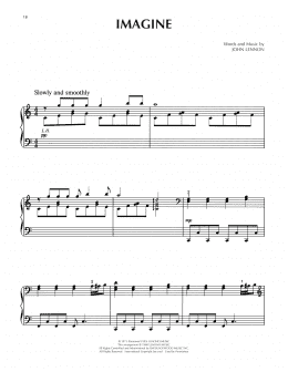 page one of Imagine (Piano Solo)