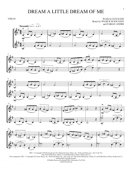 page one of Dream A Little Dream Of Me (Violin Duet)