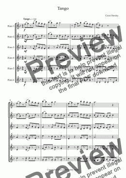 page one of "Tango" for Flute Choir- (6 C Flutes) Intermediate