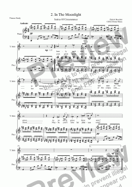 page one of Thomas Hardy - Satires of Circumstance for Tenor voice and Piano  2. In The Moonlight