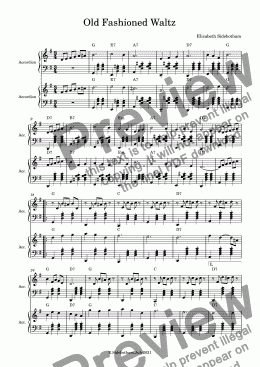 page one of Old Fashioned Waltz DUET for 2 Accordions