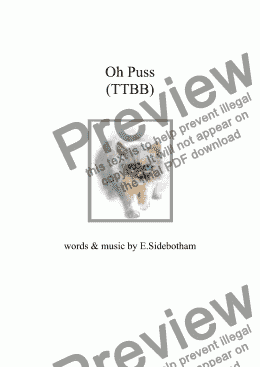 page one of Oh Puss TTBB