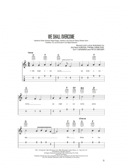 page one of We Shall Overcome (Easy Ukulele Tab)