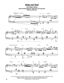 page one of Body And Soul (Piano Transcription)