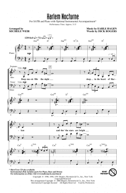 page one of Harlem Nocturne (arr. Michele Weir) (SATB Choir)