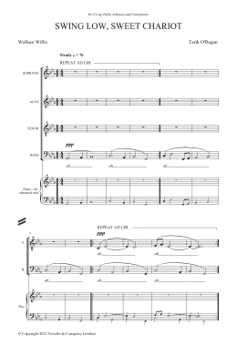 page one of Swing Low, Sweet Chariot (SATB Choir)