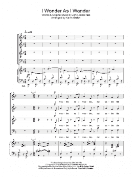 page one of I Wonder As I Wander (SATB Choir)