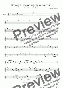 page one of Groovy C major arpeggio exercise for Intermediate Flute