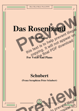 page one of Schubert-Das Rosenband(The Rosy Ribbon),in A Major