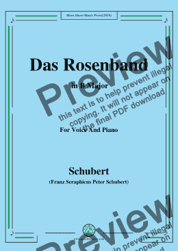 page one of Schubert-Das Rosenband(The Rosy Ribbon),in B Major