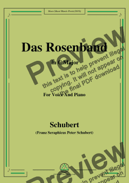 page one of Schubert-Das Rosenband(The Rosy Ribbon),in C Major