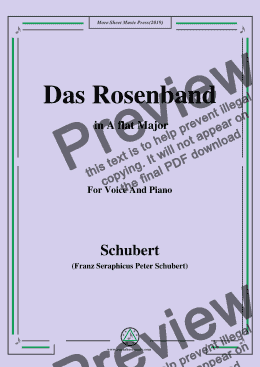 page one of Schubert-Das Rosenband(The Rosy Ribbon),Ver.II,in A flat Major