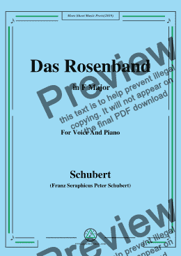 page one of Schubert-Das Rosenband(The Rosy Ribbon),in F Major