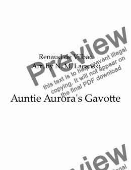 page one of Auntie Aurora's Gavotte