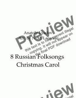 page one of 8 Russian Folksongs Christmas Carol 