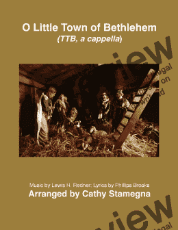 page one of O Little Town of Bethlehem (TTB, a cappella)