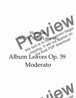 page one of Album Leaves Op. 39 I. Moderato