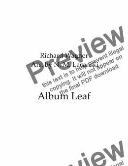 page one of Album Leaf