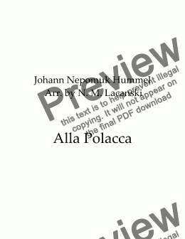 page one of Alla Polacca