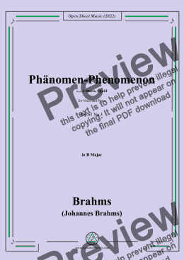 page one of Brahms-Phänomen-Phenomenon,Op.61 No.3,in B Major