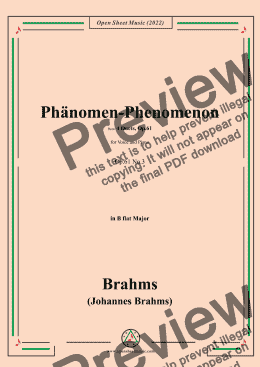 page one of Brahms-Phänomen-Phenomenon,Op.61 No.3,in B flat Major