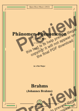 page one of Brahms-Phänomen-Phenomenon,Op.61 No.3,in A flat Major