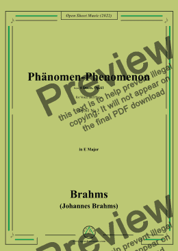 page one of Brahms-Phänomen-Phenomenon,Op.61 No.3,in E Major