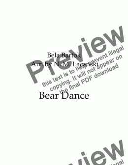 page one of Bear Dance 