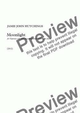 page one of Moonlight (Soprano solo & SATB con divisi)