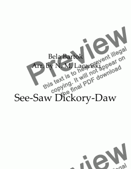 page one of See-Saw Dickory-Daw 