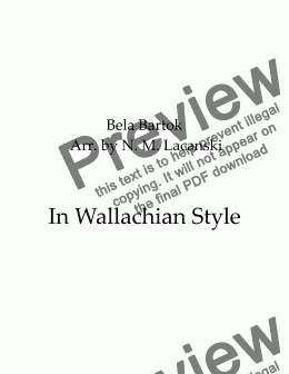 page one of In Wallachian Style