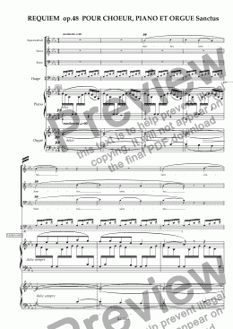 page one of  Fauré REQUIEM  op.48  POUR CHOEUR, PIANO ET ORGUE Sanctus