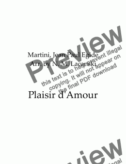 page one of Plaisir d'Amour 