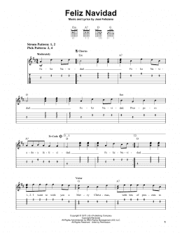 page one of Feliz Navidad (Easy Guitar Tab)