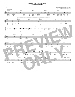 page one of (Meet) The Flintstones (Lead Sheet / Fake Book)