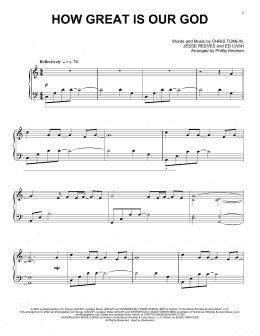 page one of How Great Is Our God (arr. Phillip Keveren) (Piano Solo)