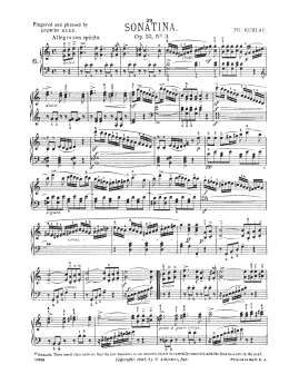 page one of Sonatina In C Major, Op. 55, No. 3 (Piano Solo)