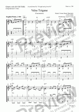 page one of Valse Tzigane (01/GS plus TAB/nur Haupthema)