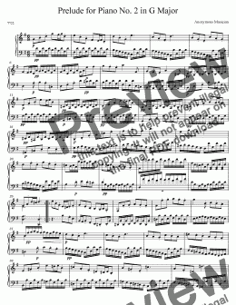 page one of Prelude for Piano No. 2 in G Major