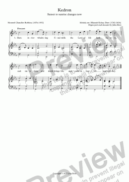 page one of Kedron (Sunset to sunrise changes now) - Reharmonisation & descant