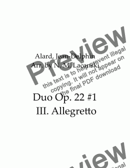 page one of Duo Op 22 #1 III Allegretto 