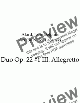 page one of Duo Op 22 #1 III Allegretto 