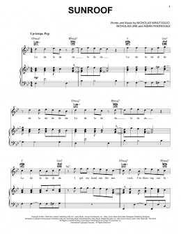 page one of Sunroof (Piano, Vocal & Guitar Chords (Right-Hand Melody))