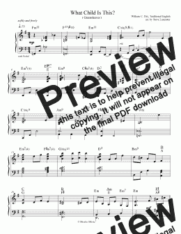 page one of What Child Is This?  (Greensleeves) - contemplative arr. for solo piano