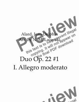 page one of Duo Op 22 #1 I Allegro moderato 